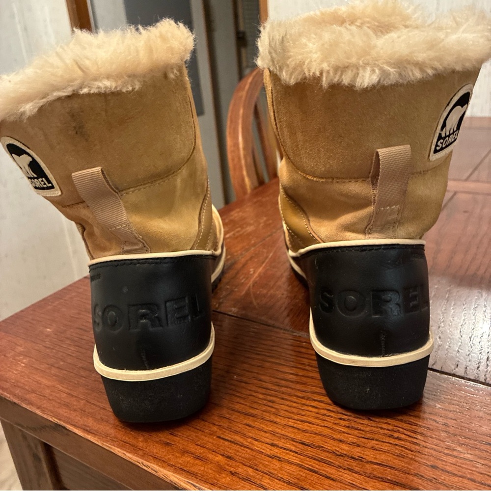 Sorel Suede Tivoli ll Snow Boots Women's 7 Winter Curry Beige NL2089-373 - Picture 6 of 12